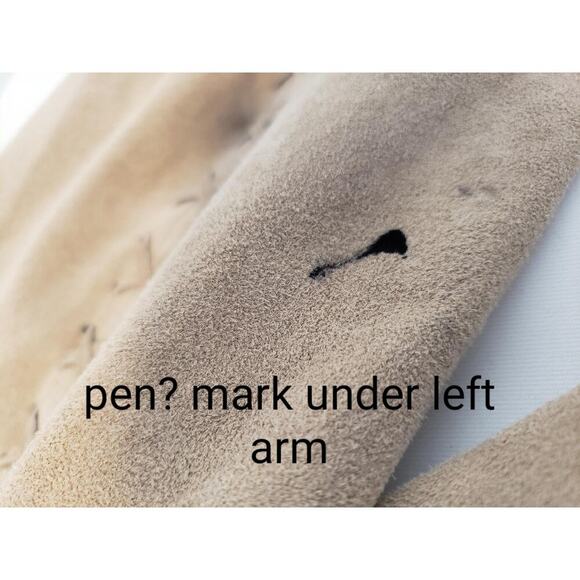 Newport News Tan Genuine Suede Fringe Coat Jacket Duster Western Boho sz 1X - Picture 7 of 16